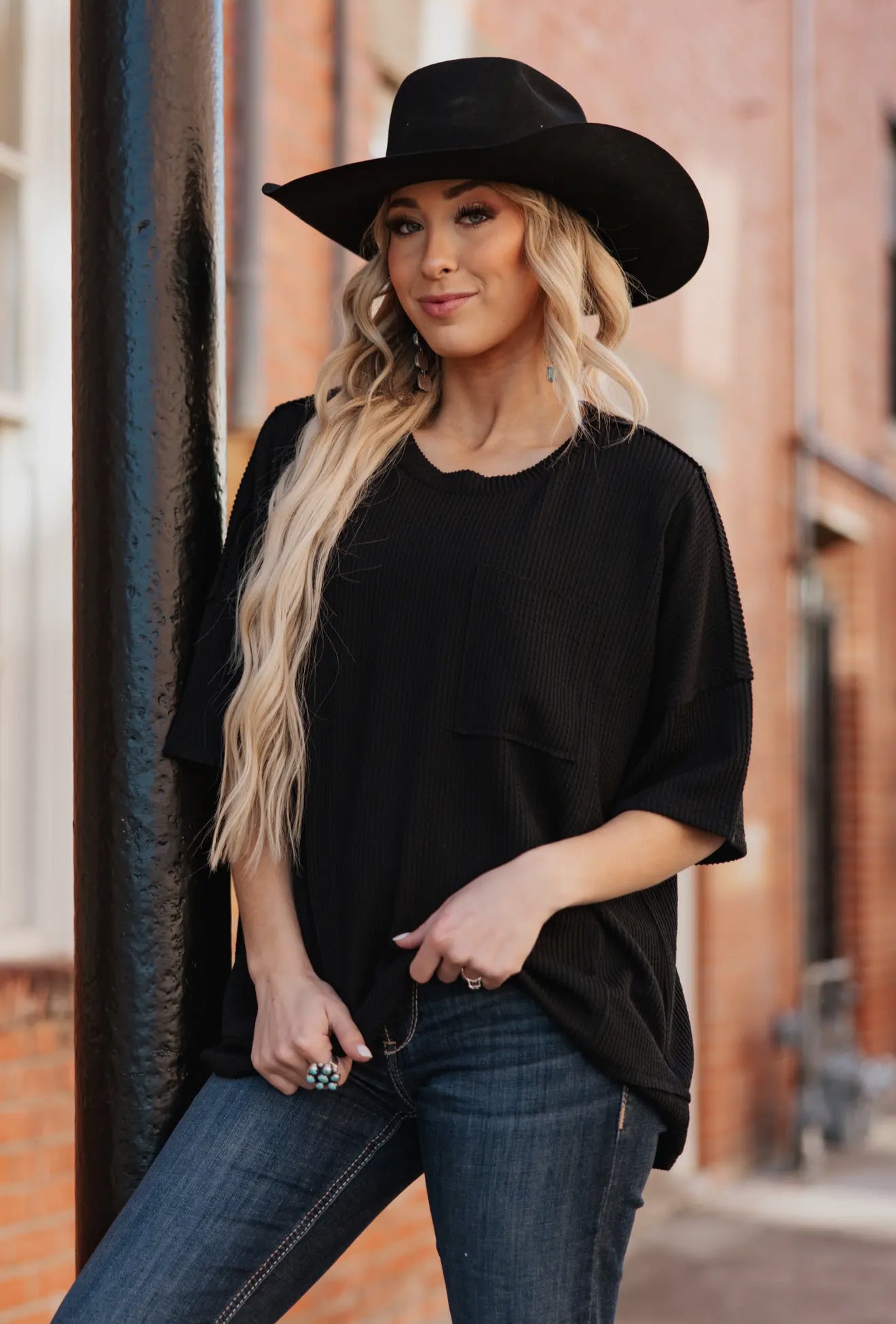 Half Sleeve Relaxed Pocket Blouse