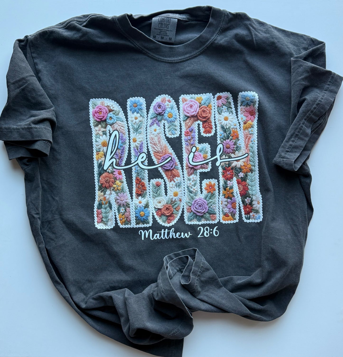 He Is Risen Shirt | Matthew 28:6 Easter Shirt | Floral Christian Easter Tee | Resurrection Sunday Shirt