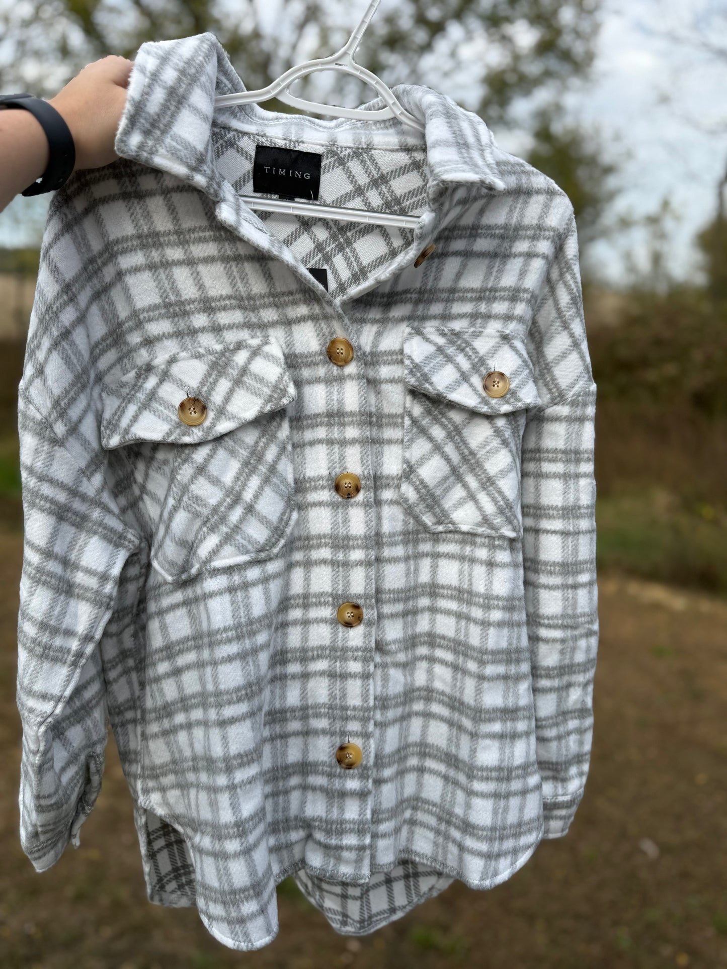Plaid Print Fleece Shacket