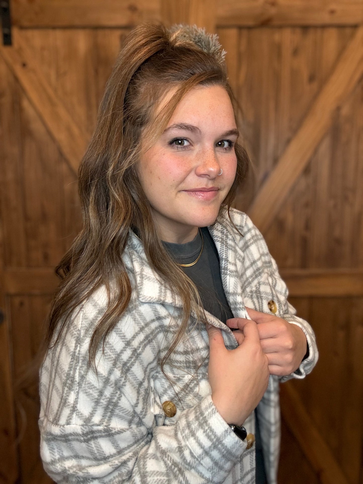 Plaid Print Fleece Shacket