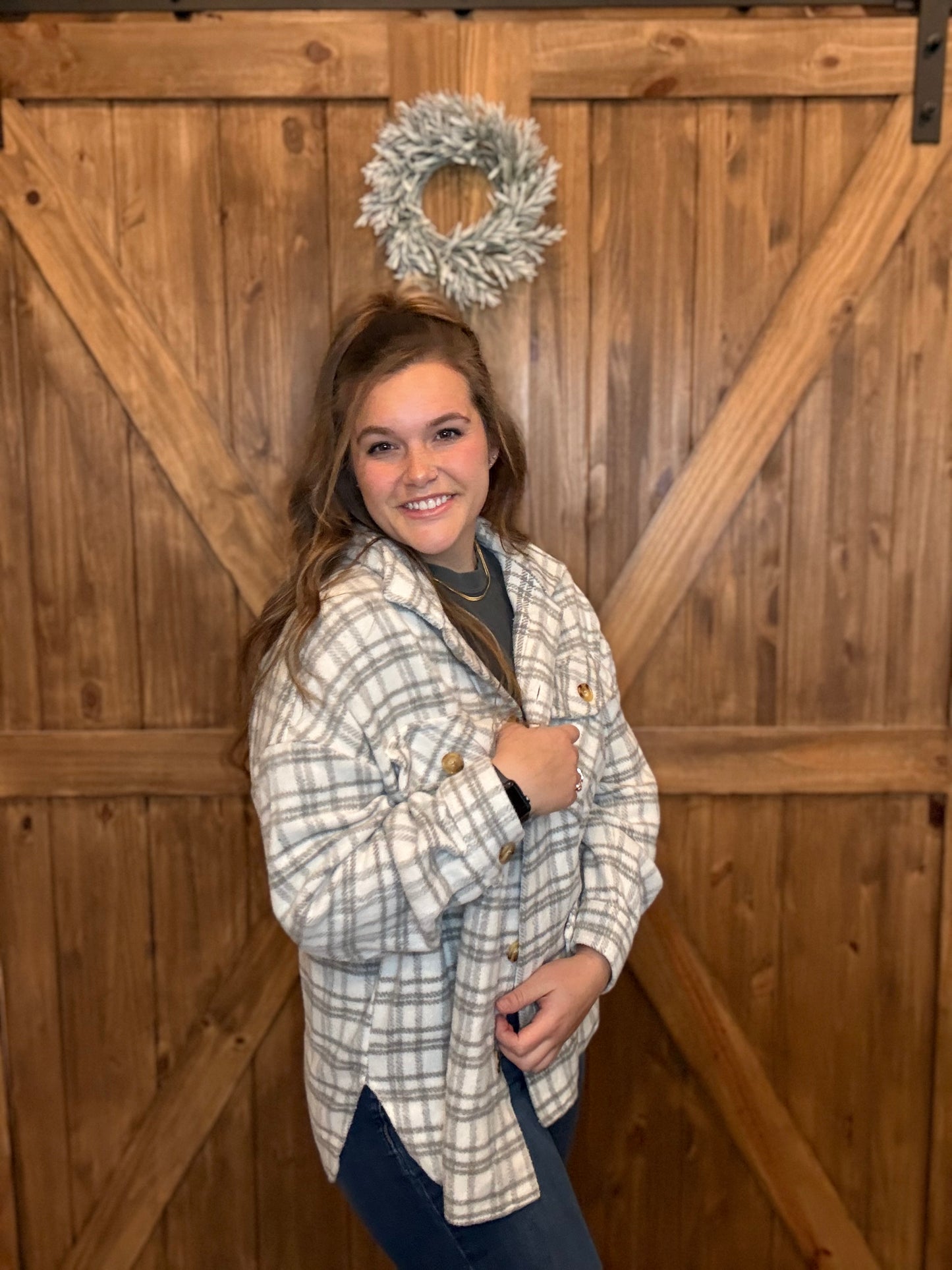 Plaid Print Fleece Shacket