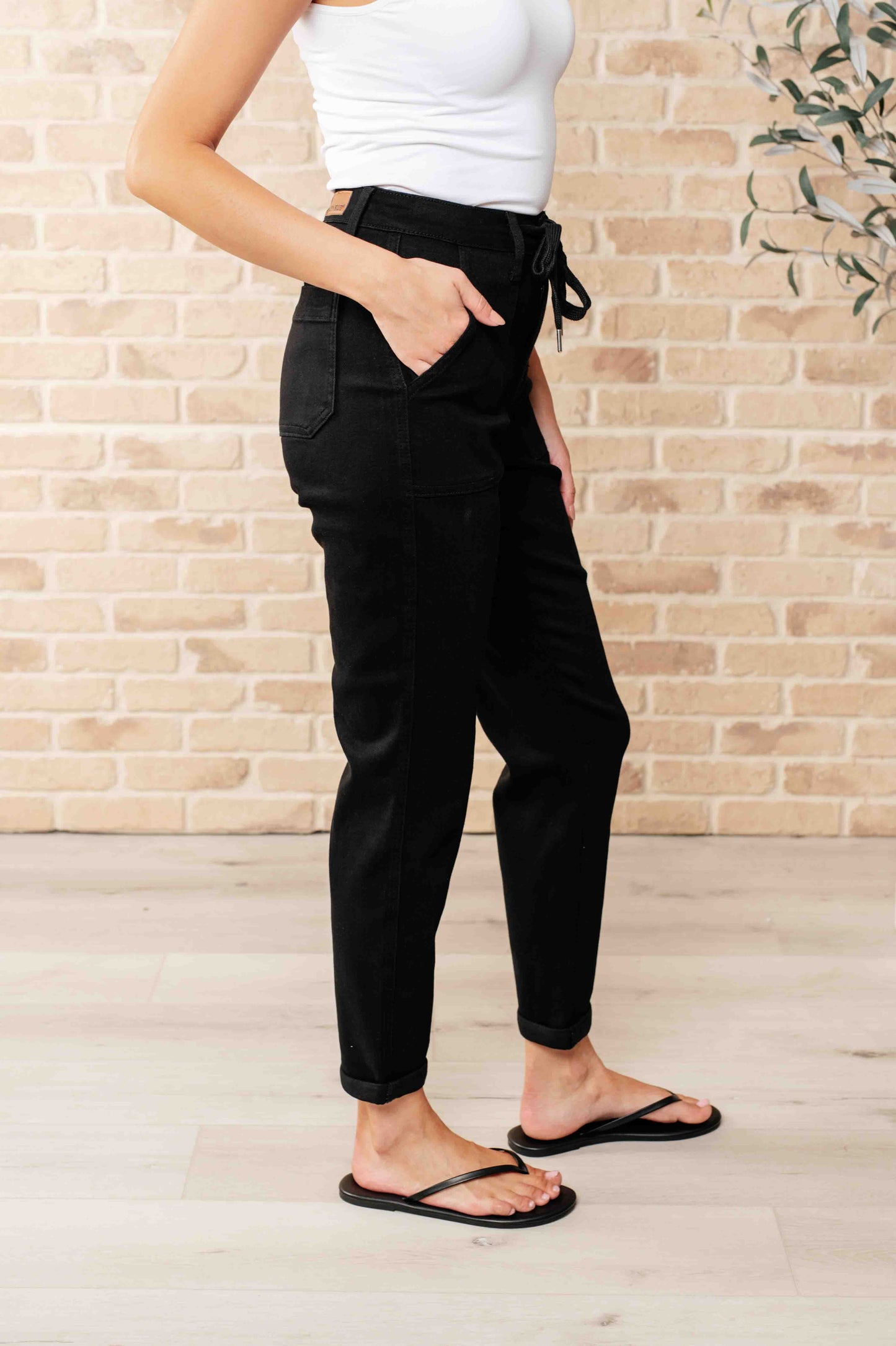 Carmen Double Cuff Joggers in Black