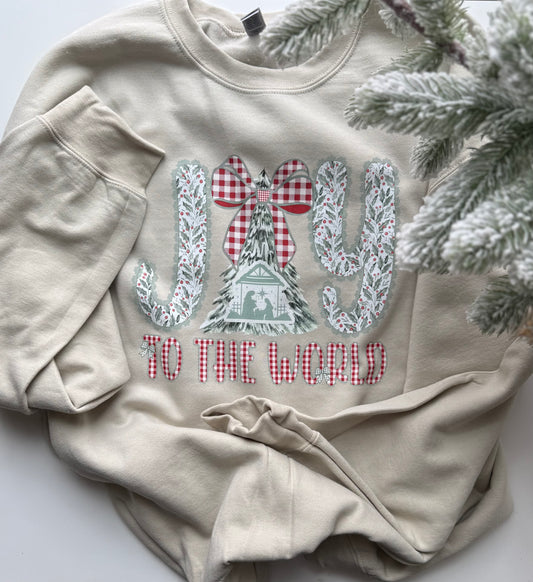 Joy to the World Christmas Crewneck | Nativity Sweatshirt | Christian Holiday Sweater | Faith Christmas Pullover | Cozy Winter Crewneck