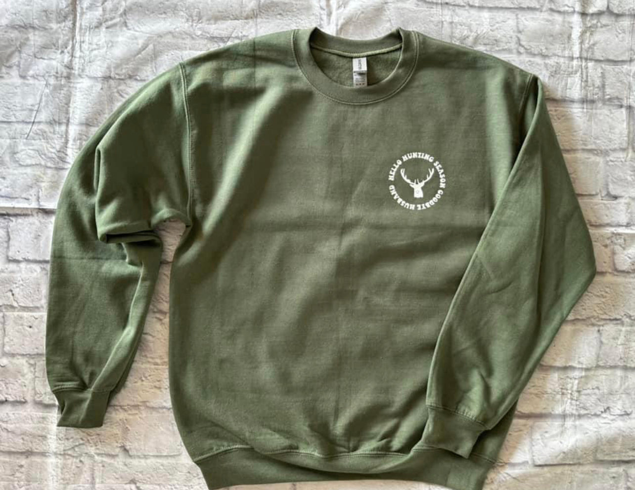 “Hello hunting season…” Graphic Crew Neck