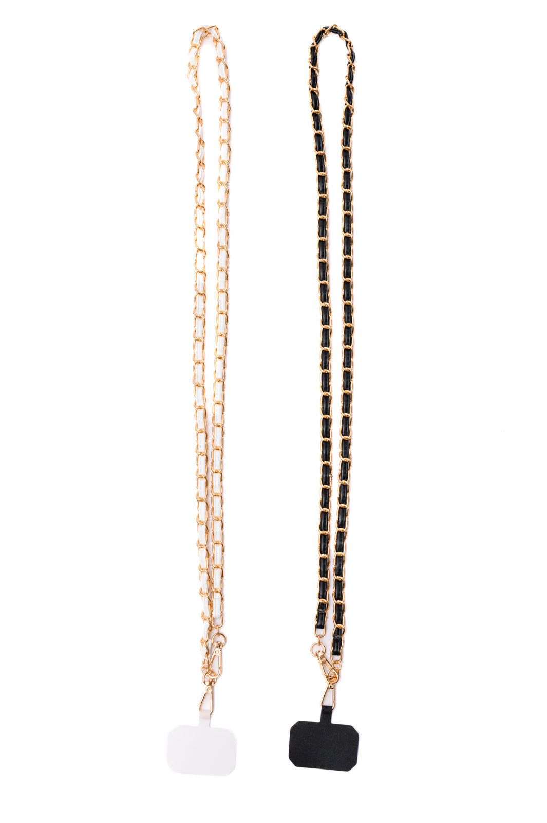 PU Leather Gold Chain Cell Phone Lanyard Set of 2