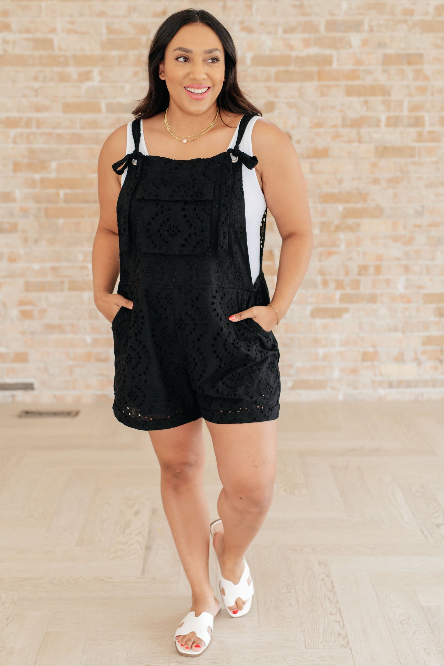 Somewhere Only We Know Eyelet Romper